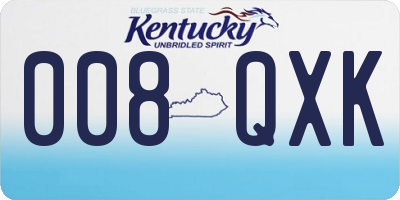 KY license plate 008QXK