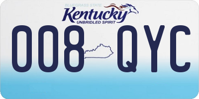 KY license plate 008QYC