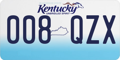 KY license plate 008QZX