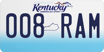 KY license plate 008RAM