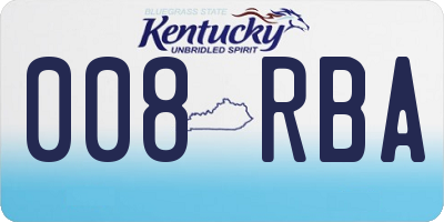 KY license plate 008RBA