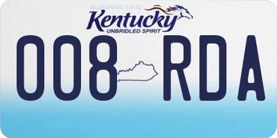 KY license plate 008RDA