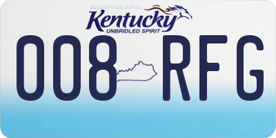 KY license plate 008RFG