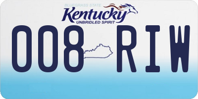 KY license plate 008RIW