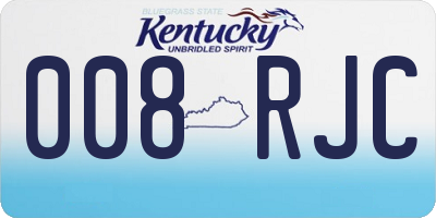 KY license plate 008RJC