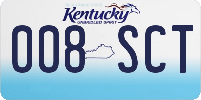 KY license plate 008SCT