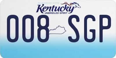 KY license plate 008SGP