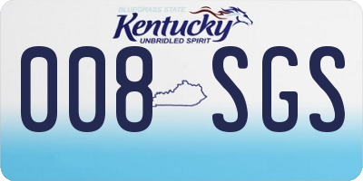 KY license plate 008SGS