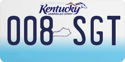 KY license plate 008SGT