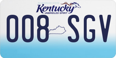 KY license plate 008SGV