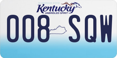 KY license plate 008SQW