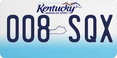 KY license plate 008SQX