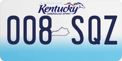 KY license plate 008SQZ