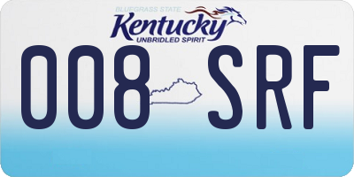 KY license plate 008SRF