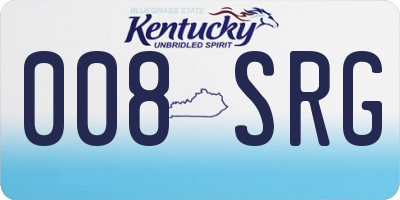 KY license plate 008SRG