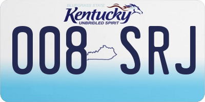 KY license plate 008SRJ