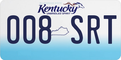 KY license plate 008SRT