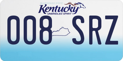 KY license plate 008SRZ