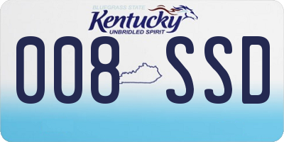 KY license plate 008SSD