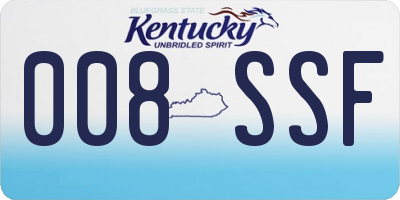 KY license plate 008SSF