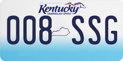 KY license plate 008SSG