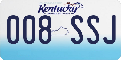 KY license plate 008SSJ