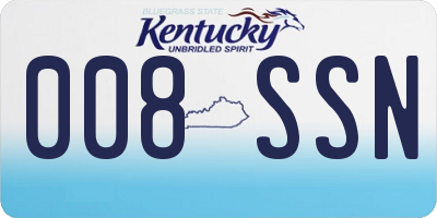 KY license plate 008SSN