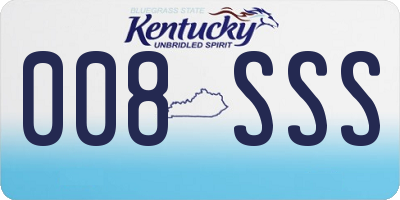 KY license plate 008SSS