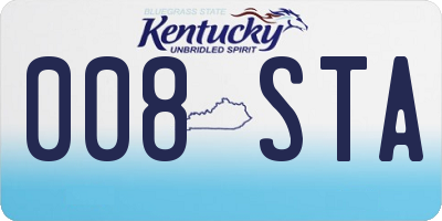 KY license plate 008STA