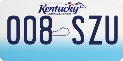 KY license plate 008SZU