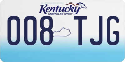 KY license plate 008TJG