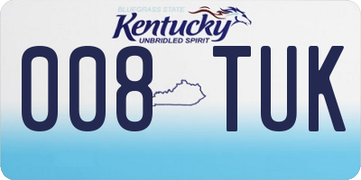 KY license plate 008TUK