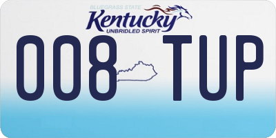 KY license plate 008TUP