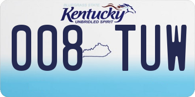 KY license plate 008TUW