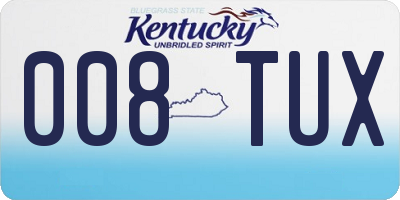 KY license plate 008TUX