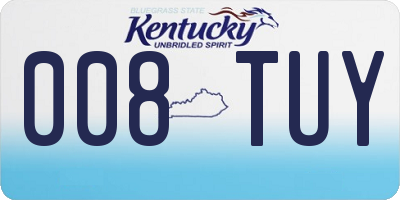 KY license plate 008TUY