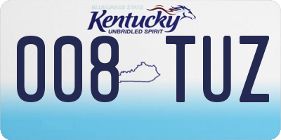 KY license plate 008TUZ