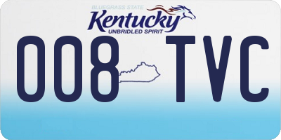 KY license plate 008TVC