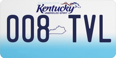 KY license plate 008TVL