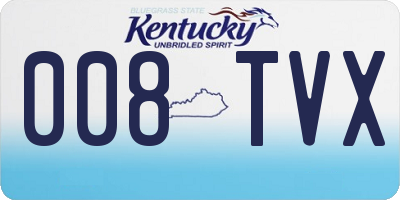 KY license plate 008TVX