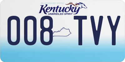KY license plate 008TVY