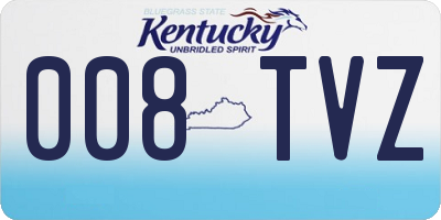 KY license plate 008TVZ