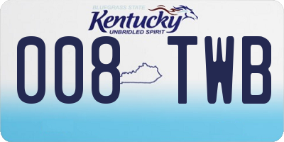 KY license plate 008TWB