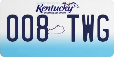 KY license plate 008TWG