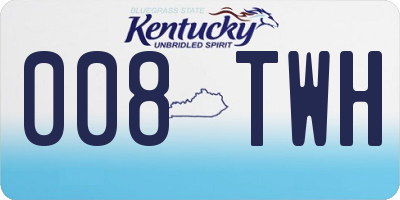 KY license plate 008TWH