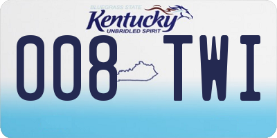 KY license plate 008TWI