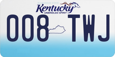 KY license plate 008TWJ