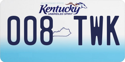 KY license plate 008TWK
