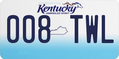 KY license plate 008TWL