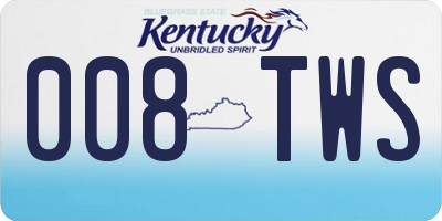 KY license plate 008TWS